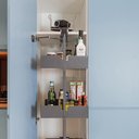 Ver imagem 2 de Coluna Deslizante Masutti Alta 33x48x152cm 4 Bandejas Ajustáveis Organizador Cinza Cozinha