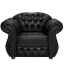 Ver imagem 1 de Sofá Chesterfield Merlo 3 Lugares 2,30 + 2 Poltronas - Courano Preto / Decoração, Recepção, Sala Tv,