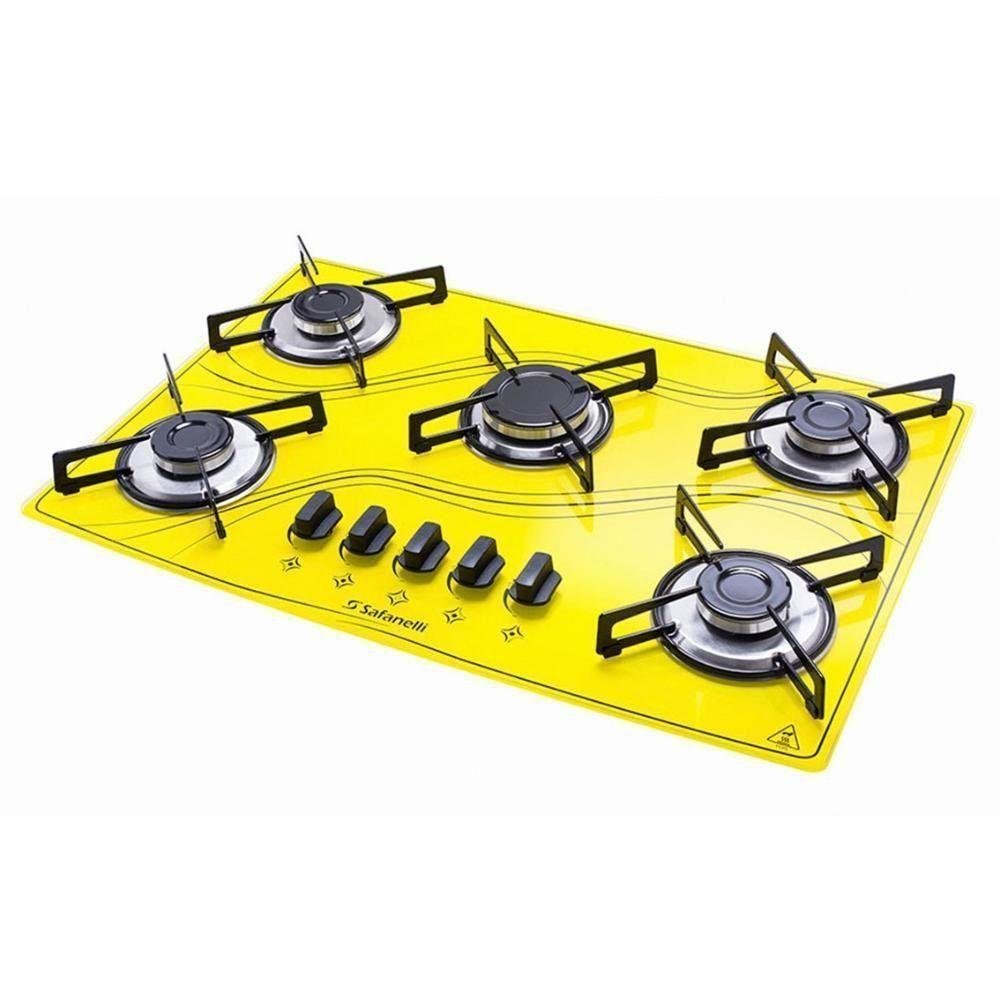 Cooktop Lines 5 Bocas Safanelli Amarelo Bivolt - 4