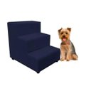 Ver imagem 1 de Escada Escadinha Pet Cachorro 3 Degraus Rampa Suede Dog:azul Marinho