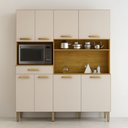 Ver imagem 1 de Armario de Cozinha 8 Portas 1 Gaveta Patrik Branco/Cinamomo/Off White