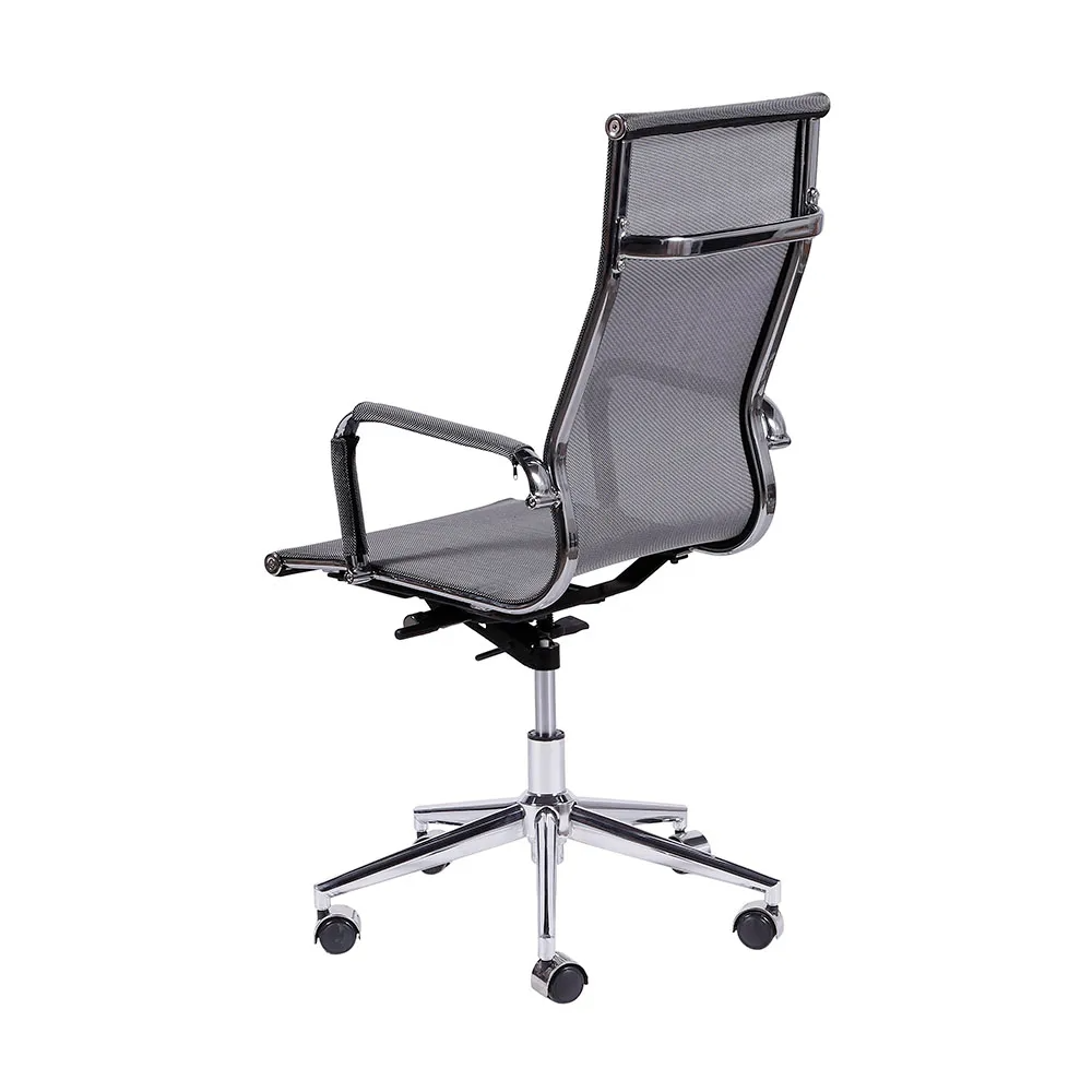 Ver imagem 4 de Kit 4 Cadeiras de Escritório Presidente Giratória Tela Mesh Cinza