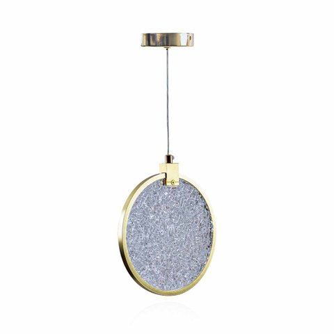 Pendente Disco Glowing Circle Dourado Led Multicor Morderno Lus-27 St3136