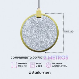Pendente Disco Glowing Circle Dourado Led Multicor Morderno Lus-27 St3136 - 3