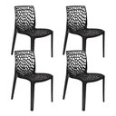 Ver imagem 1 de Kit 4 Cadeiras Gruvyer Design Cozinha Sala de Estar Jantar - Preto