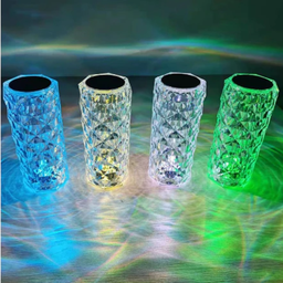 Abajur Led Touch Luminaria Cristal Rgb Várias Cores Controle Remoto Acende com 1 Toque Luz Noturna - 3