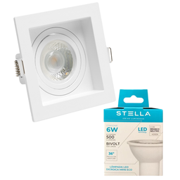 Kit 14x Spot Embutir Recuado Gu10 C/ Lâmpada Eco 6w Stella Cor:branco - Branco Neutro - 2