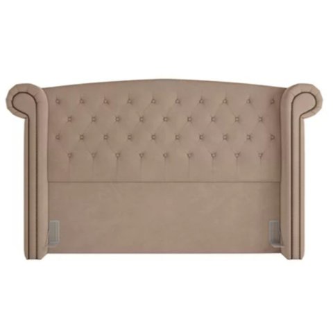 Cabeceira Estofada Box King Valência 1,95 Cm - 941 Veludo Bege