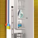 Ver imagem 7 de Armário Porta Vassouras Com Gancho Branco Multiuso 1 Porta