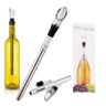 Kit Bastao Resfriador Vinho e Bico Dosador Aerador Garrafa Decantador em Inox Luxo - 1