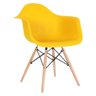 KIT - 2 x cadeiras Charles Eames Eiffel DAW com braços - Base de madeira clara - Amarelo - 2