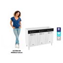 Ver imagem 2 de Balcão de Cozinha de Aço Triplo sem Tampo para Pia 120cm Clara Multimóveis CR6147 Branco/Preto