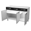 Ver imagem 3 de Balcão de Cozinha de Aço Triplo sem Tampo para Pia 120cm Clara Multimóveis CR6147 Branco/Preto
