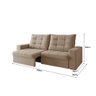 Sofá Axel 2,30m Assento Retrátil/reclinável Suede Capuccino - Xflex Sofas - 2
