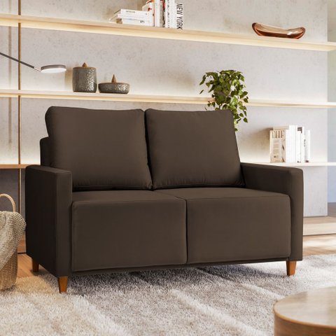 Sofá Angela 2 Lugares em Suede Yescasa Marrom