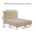 Ver imagem 4 de Kit Cama Box Queen e Cabeceira em Madeira Maciça Estofada Espresso Móveis Bege
