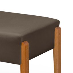 Puff Pés em Madeira Maciça Isla Veludo Marrom - 3