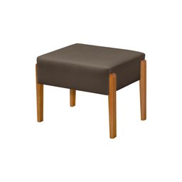 Puff Pés em Madeira Maciça Isla Veludo Marrom - 2