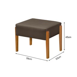 Puff Pés em Madeira Maciça Isla Veludo Marrom - 4