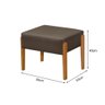 Puff Pés em Madeira Maciça Isla Veludo Marrom - 4