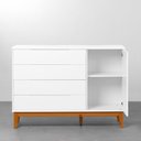 Ver imagem 6 de Kit Quarto Infantil com Pés Square Mel - Cômoda Elfe 4 Gavetas e 1 Porta + Guarda-Roupa Elfe + Berço
