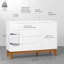 Ver imagem 5 de Kit Quarto Infantil com Pés Square Mel - Cômoda Elfe 4 Gavetas e 1 Porta + Guarda-Roupa Elfe + Berço
