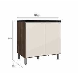 Balcão Para Cooktop Evidence 2 Portas Sem Tampo Poliman Móveis - 3