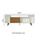 Ver imagem 3 de Rack para TV até 65 Polegadas Madesa Cancun com Pés Branco/Rustic 9B5Z Cor:Branco/Rustic