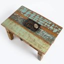 Ver imagem 3 de Mesa Centro Sala Estar Madeira Maciça Rústica Retrô Gaveta Organizadora