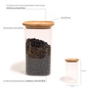 Ver imagem 2 de Pote de Vidro com Tampa de Bambu Oikos 800ml Hermético Quadrado Empilhável