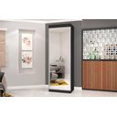 Ver imagem 1 de Roupeiro / Sapateira / Multiuso Alto GEO 01 Porta Todo Espelhado na Frente Cor Preto JA