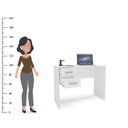 Ver imagem 6 de Mesa Escritório Escrivaninha Tupã 2 Gavetas 100cm PoliComplementos Branco