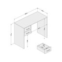 Ver imagem 3 de Mesa Escritório Escrivaninha Tupã 2 Gavetas 100cm PoliComplementos Branco