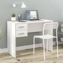 Ver imagem 1 de Mesa Escritório Escrivaninha Tupã 2 Gavetas 100cm PoliComplementos Branco