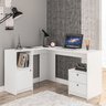 Mesa em L Escritório Escrivaninha 111x135cm Quito 1 Porta 2 Nichos 2 Gavetas PoliComplementos - 1