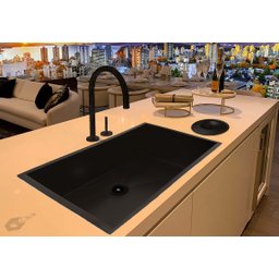 Cuba Preta Cozinha Gourmet Aço Inox 304 Quadrada 70cm AJL STORE - 4