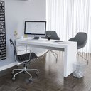 Ver imagem 1 de Mesa Escritório Escrivaninha Office com Acabamento Tipo Tamponado 160cm Policomplementos Branco