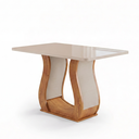 Ver imagem 2 de Conjunto Mesa de Jantar MDF/Vidro 4 Cadeiras Inspirare Yescasa Bege/Mel