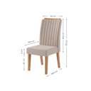 Ver imagem 4 de Conjunto Mesa de Jantar MDF/Vidro 4 Cadeiras Inspirare Yescasa Bege/Mel
