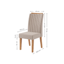 Ver imagem 6 de Conjunto Mesa de Jantar MDF/Vidro 4 Cadeiras Inspirare Yescasa Bege/Mel