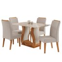 Ver imagem 5 de Conjunto Mesa de Jantar MDF/Vidro 4 Cadeiras Inspirare Yescasa Bege/Mel