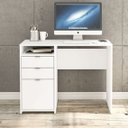 Ver imagem 1 de Mesa Escritório Escrivaninha Camboja 1 Nicho 100cm PoliComplementos Branco