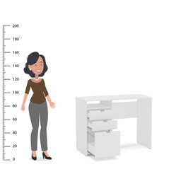 Mesa Escritório Escrivaninha 100cm Camboja 3 Gavetas 1 Nicho PoliComplementos - 7 Mesa Escritório Escrivaninha 100cm Camboja 3 Gavetas 1 Nicho PoliComplementos - 7
