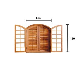 Janela de Madeira de Abrir 140x120cm 4 Folhas Rodam  - 2