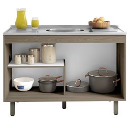 Balcao Para Pia 2 Portas 120CM 17002 Oak Off White PLN - 3