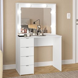 Penteadeira Camarim 4 Gavetas Espaço para 6 Lâmpadas Califórnia - 1