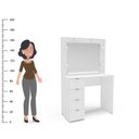 Ver imagem 5 de Penteadeira Camarim 4 Gavetas Espaço para 6 Lâmpadas Califórnia