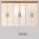 Ver mais imagens de Guarda Roupa Casal 10 Portas com Espelho e 3 Gavetas Hungria - Amêndola Touch-off White Amêndola