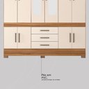 Ver imagem 7 de Guarda Roupa Casal 10 Portas com Espelho e 3 Gavetas Hungria - Amêndola Touch-off White Amêndola