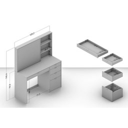 Penteadeira 5 Gavetas 3 Nichos Blum - 3 Penteadeira 5 Gavetas 3 Nichos Blum - 3